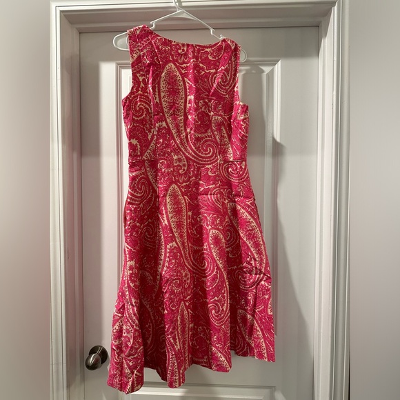Talbots Dress Size 6 Pink Paisley - Picture 3 of 5